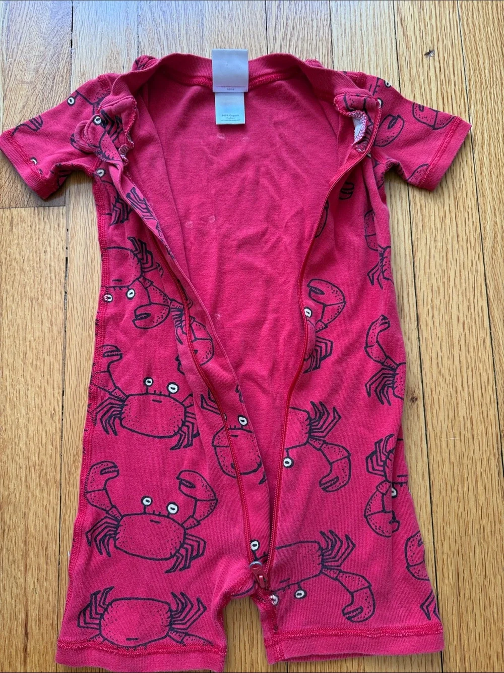 Hanna Andersson organic cotton Red Crab One-Piece Romper